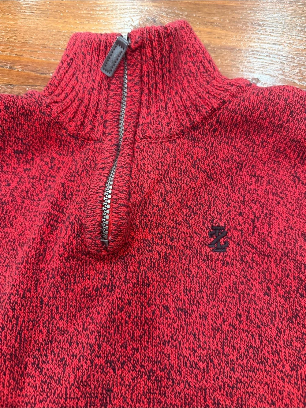 Izod Red Half-Zip Knit Sweater